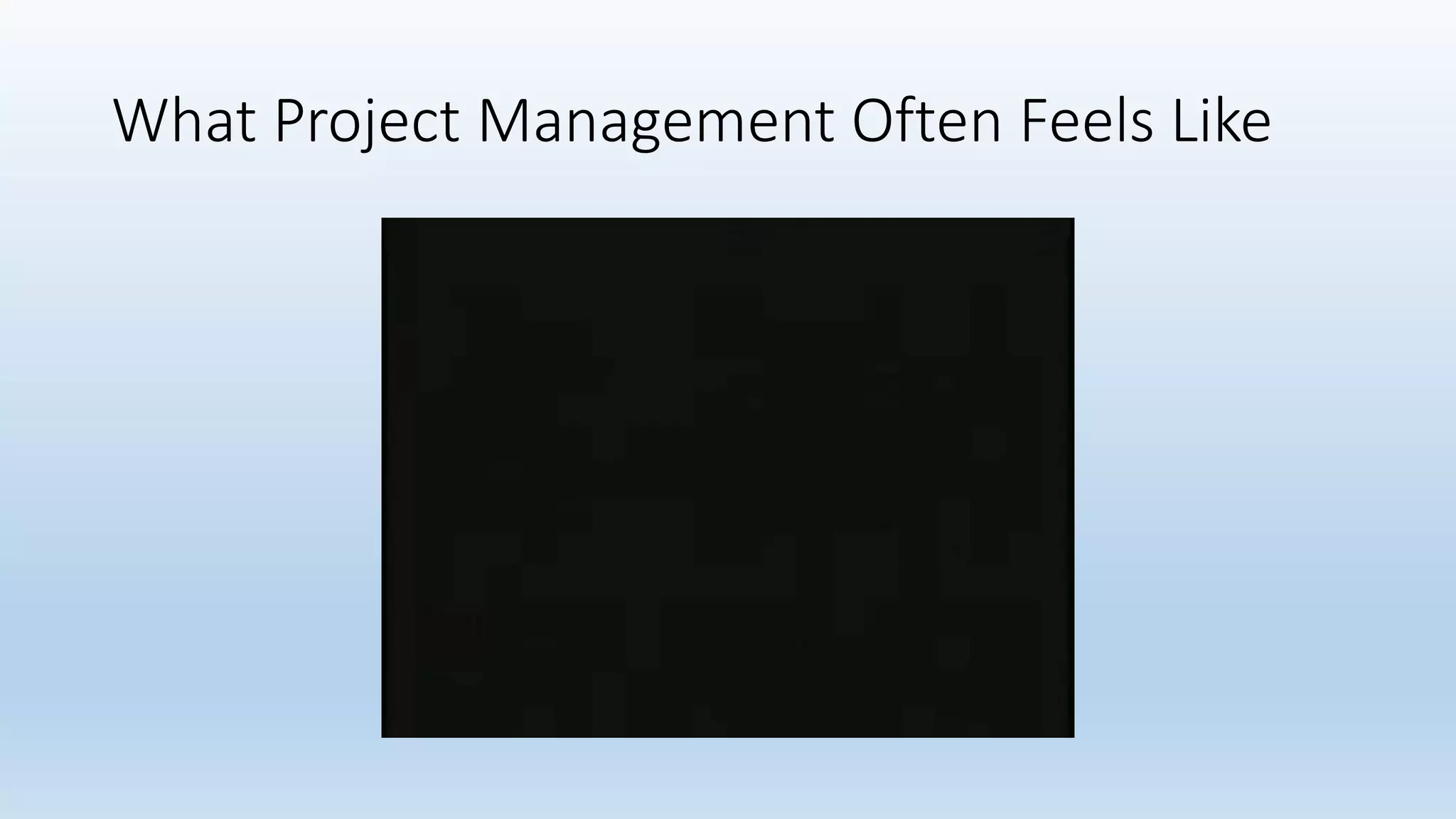 What Project Management Often Feels Like
 