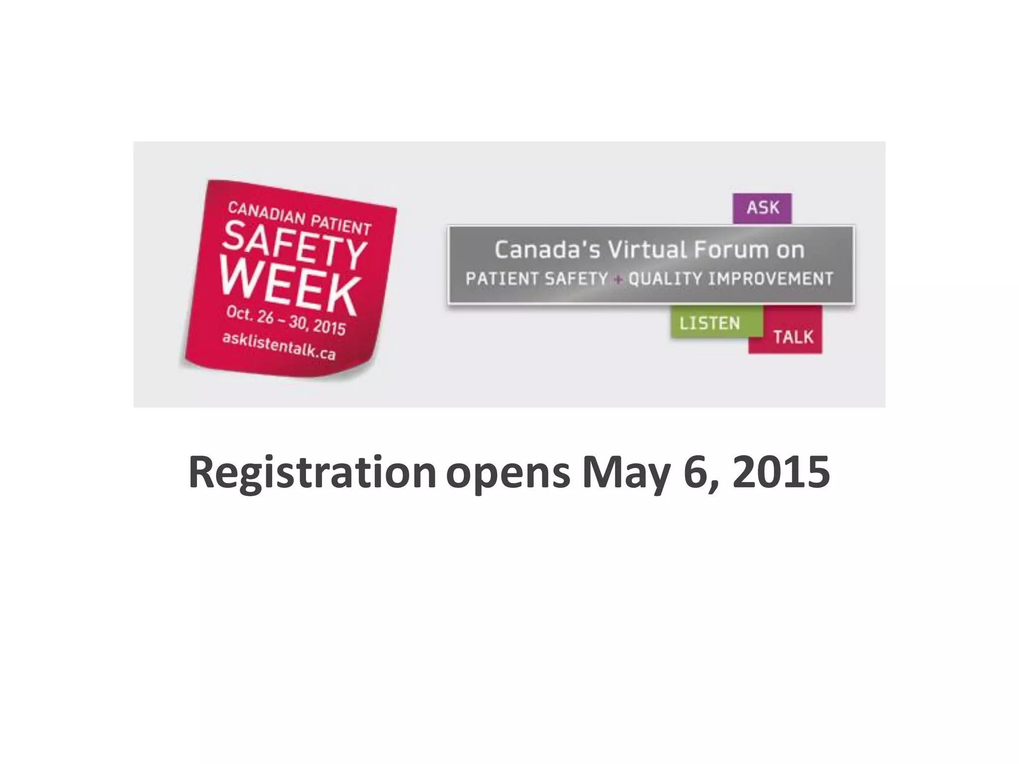 Registrationopens May 6, 2015
 