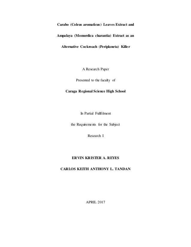 High school science research paper