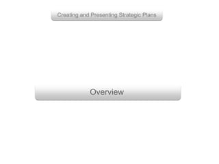 Creating and Presenting Strategic Plans 
Overview 
 