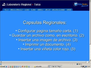 Capsulas Regionales: ,[object Object],[object Object],[object Object],[object Object],[object Object]