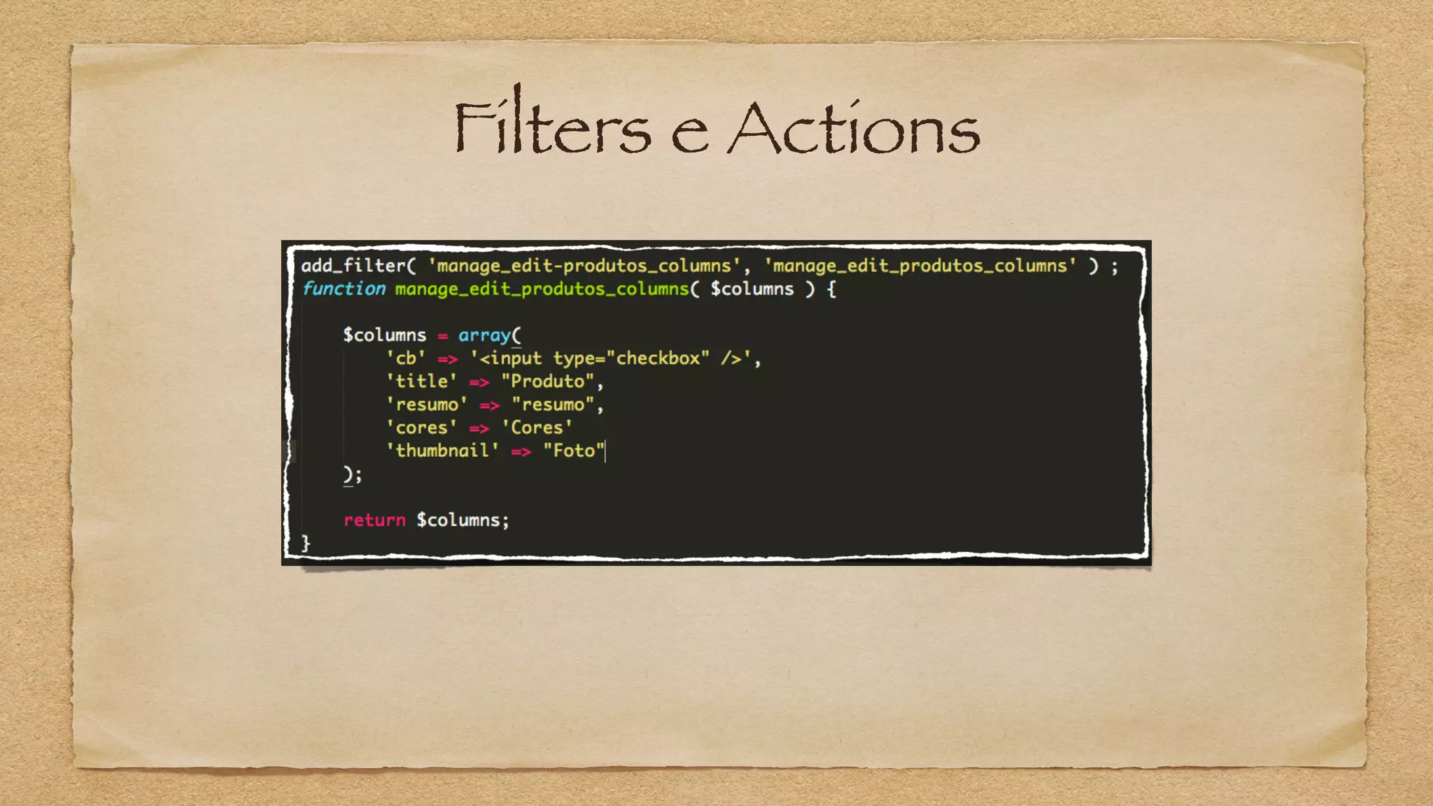 Filters e Actions