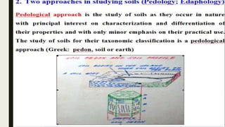 DEFINITION AND COMPOSITION OF SOIL
The fields of study in Soil Science
■ Soil Fertility - study of the inherent capacity o...