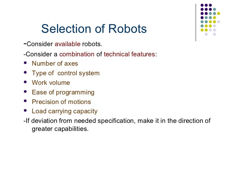 selection of robot
