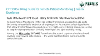 CPT 99457 Billing Guide for Remote Patient Monitoring Reenix Excellence ...