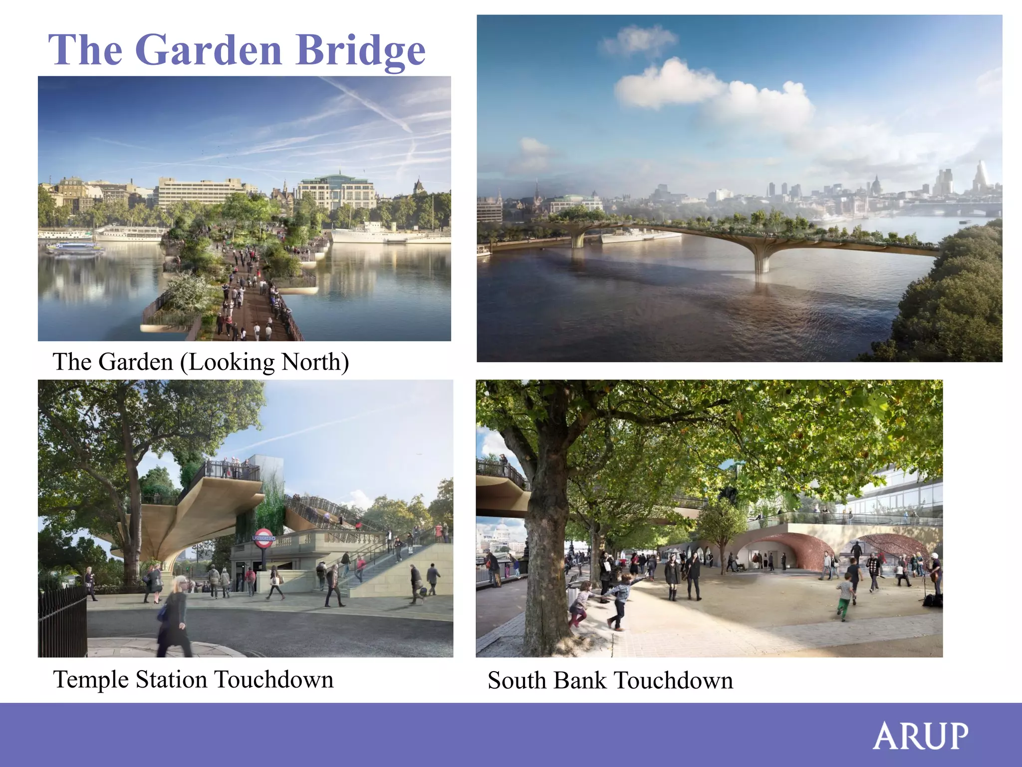 The Garden Bridge

The Garden (Looking North)

Temple Station Touchdown

South Bank Touchdown

 