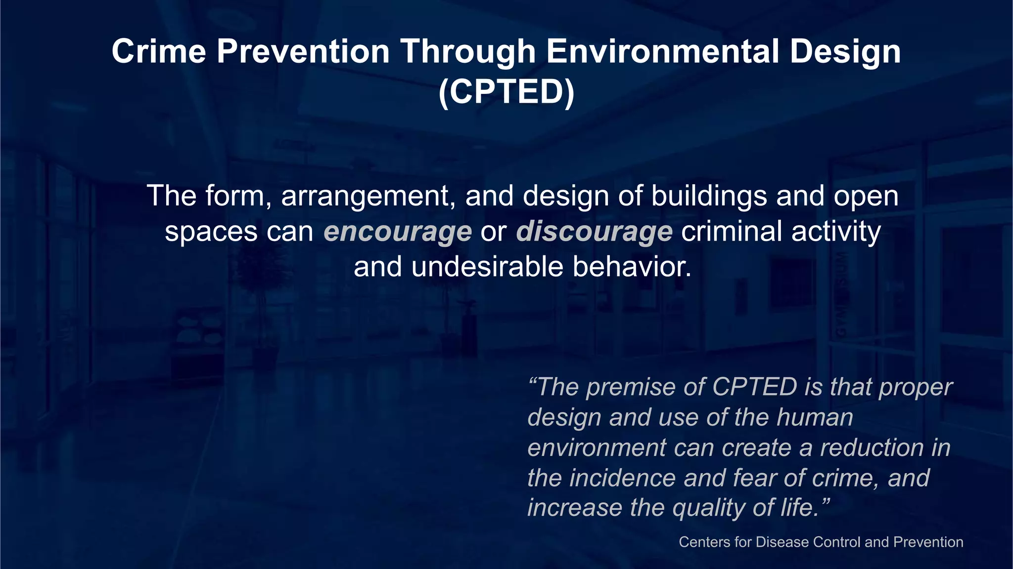 Understanding CPTED Principles + School Safety | PPTX