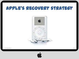 Apple’s recovery strategy




12/26/2012                    8
 