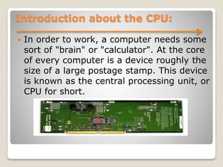 Cpu Introduction Simple CPU | PDF
