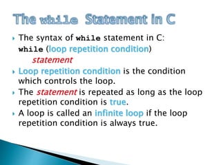 While , For , Do-While Loop | PPTX