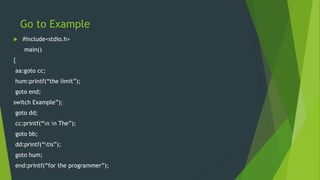 Switch statement, break statement, go to statement | PPTX | Programming ...