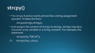 Strings in c langauge | PPT