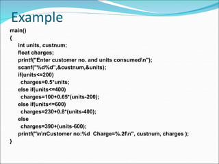 Nesting of if else statement & Else If Ladder | PPT