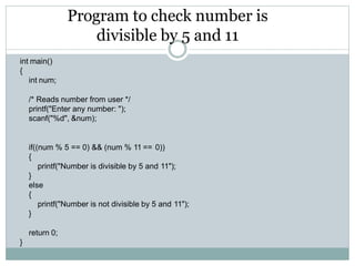 Decision making and branching in c programming | PPTX | Programming ...