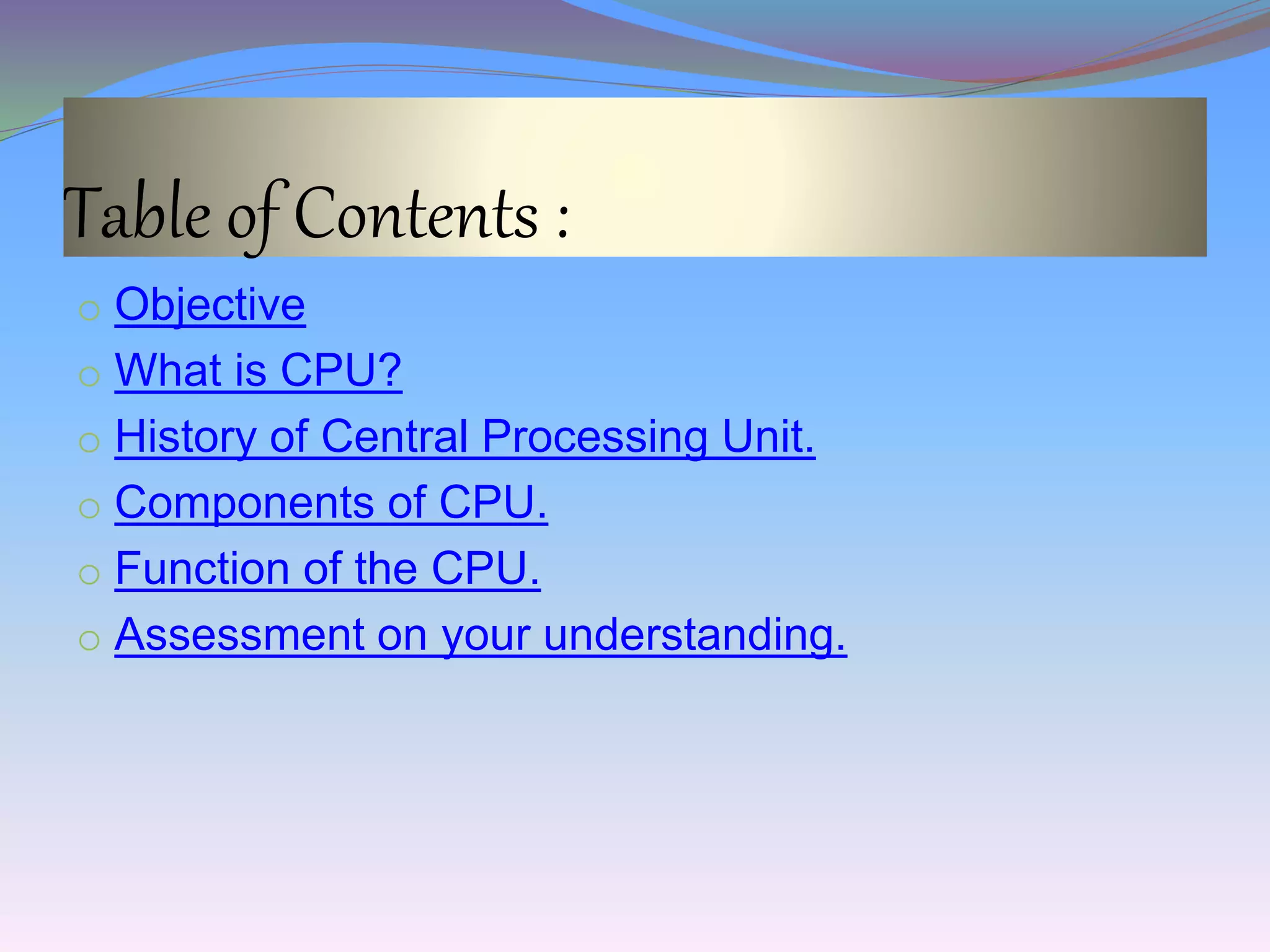 Central Processing Unit | PPT