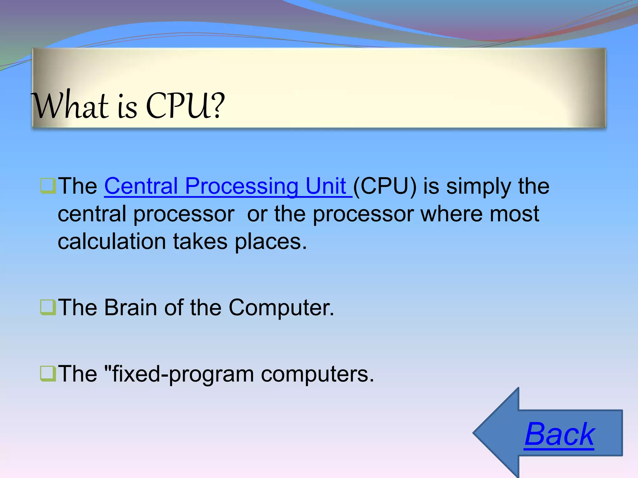 Central Processing Unit | PPT