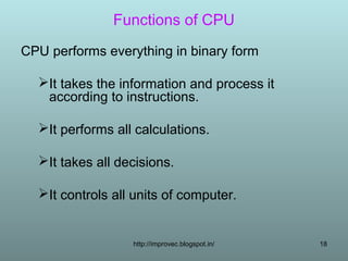 Cpu and its functions | PPT | Operating Systems | Computer Software and ...