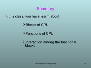 Cpu and its functions | PPT