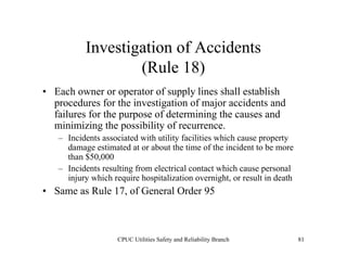 CPUC - General Orders 95, 128 & 165 | PDF