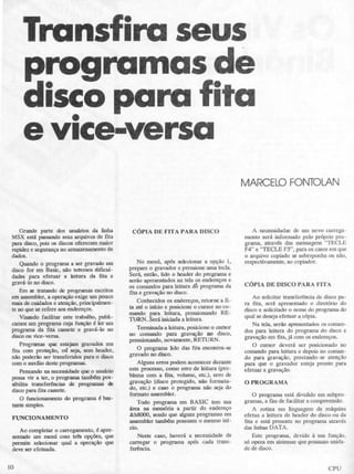 Revista CPU MSX - No. 01 - 1988