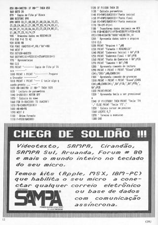 Revista CPU MSX - No. 01 - 1988