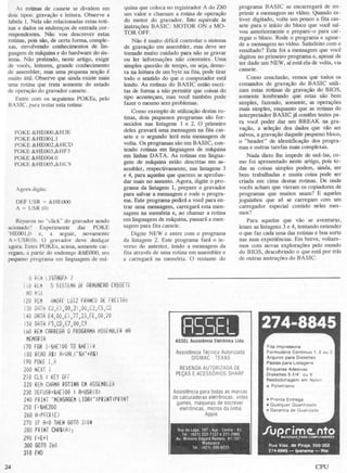 Revista CPU MSX - No. 01 - 1988