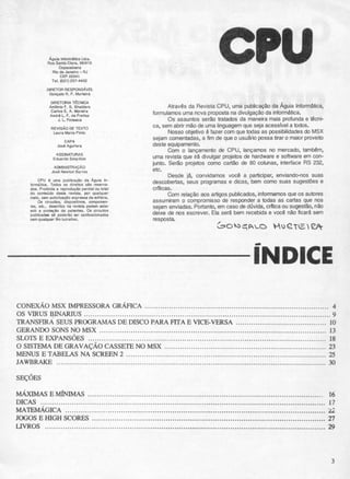 Revista CPU MSX - No. 01 - 1988