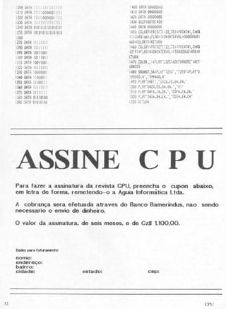 Revista CPU MSX - No. 01 - 1988