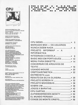 Revista CPU MSX - No. 11 - 1988