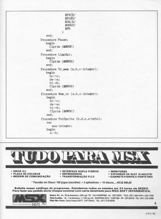 Revista CPU MSX - No. 15 - 1988