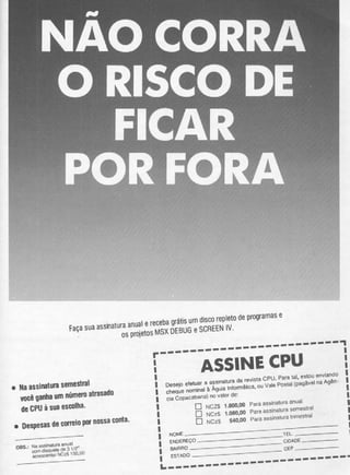 Revista CPU MSX - No. 15 - 1988