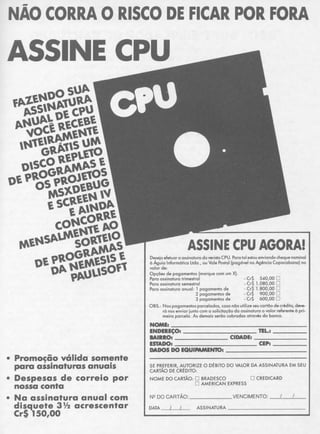 Revista CPU MSX - No. 16 - 1988