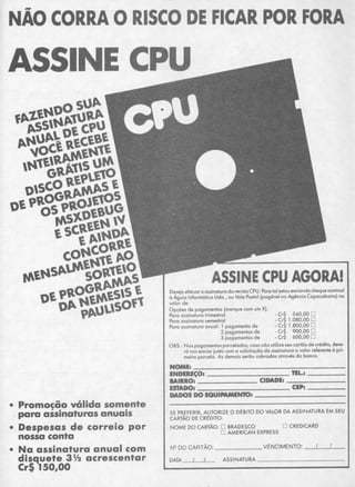 Revista CPU MSX - No. 17 - 1988