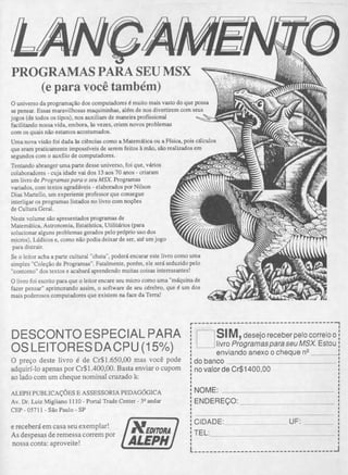 Revista CPU MSX - No. 17 - 1988