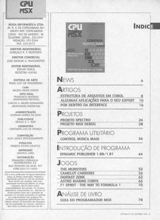 Revista CPU MSX - No. 20 - 1988