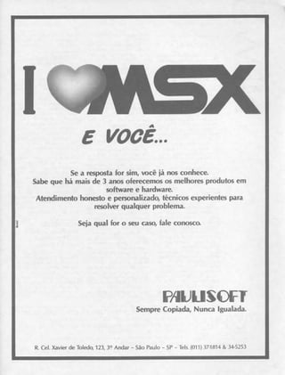 Revista CPU MSX - No. 20 - 1988