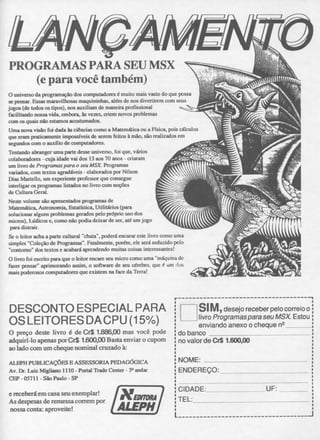 Revista CPU MSX - No. 20 - 1988