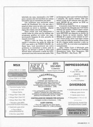 Revista CPU MSX - No. 21 - 1988