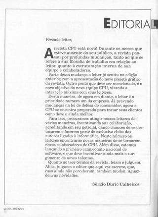 Revista CPU MSX - No. 21 - 1988