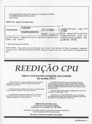 Revista CPU MSX - No. 23 - 1988