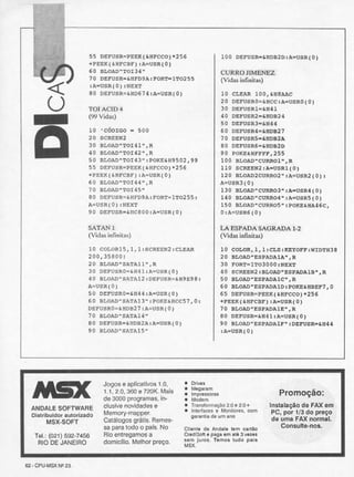 Revista CPU MSX - No. 23 - 1988