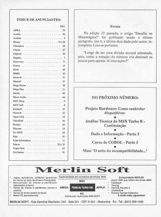 Revista CPU MSX - No. 23 - 1988