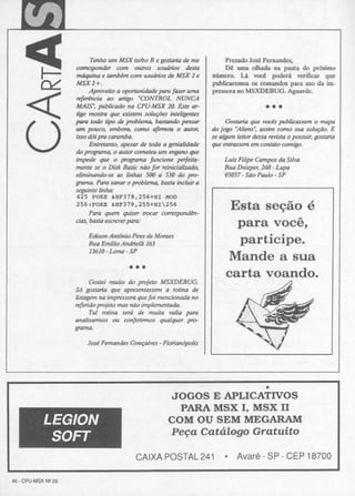 Revista CPU MSX - No. 25 - 1988