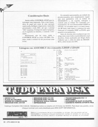 Revista CPU MSX - No. 26 - 1988