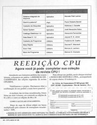 Revista CPU MSX - No. 26 - 1988
