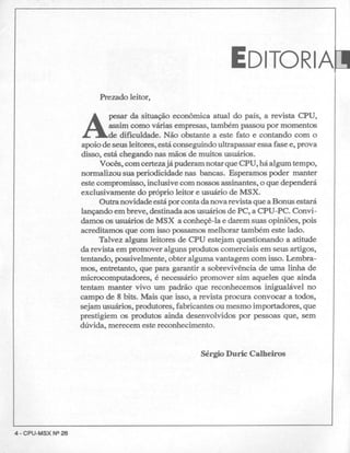 Revista CPU MSX - No. 26 - 1988