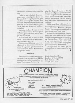 Revista CPU MSX - No. 27 - 1988