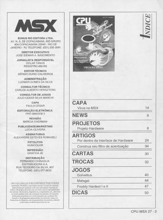 Revista CPU MSX - No. 27 - 1988