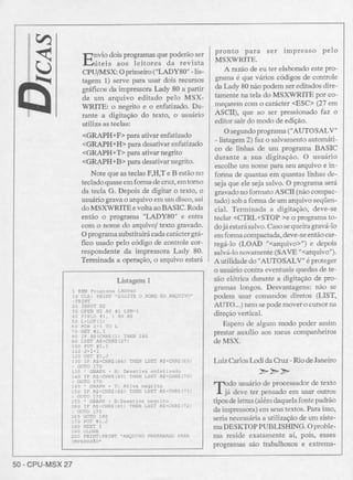 Revista CPU MSX - No. 27 - 1988