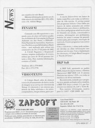 Revista CPU MSX - No. 27 - 1988